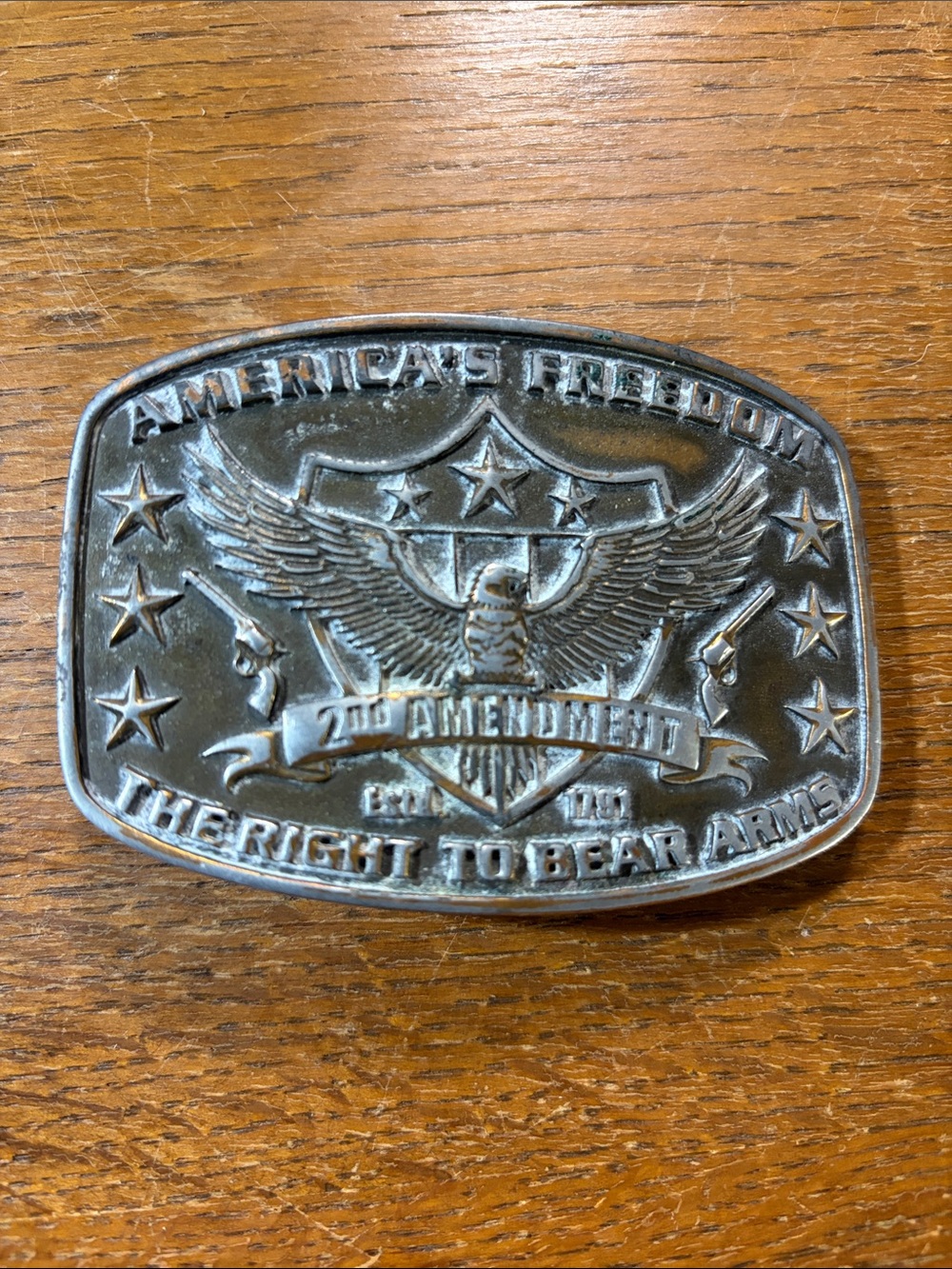 America's Freedom 2nd The Right To Bear Arms Montana Silversmith's Buckle